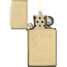 Зажигалка Zippo Slim Venetian 1652B, золотистая